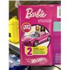 Image 3 : Hot Wheels Remote Control Barbie Convertible Car with 2 Dolls