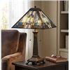 Image 1 : Stained Glass Tiffany Pyramid Style Table Lamp