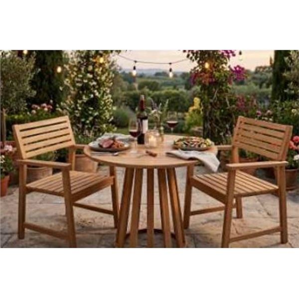 Bali Bistro Set 3-Piece Wood Chairs Table