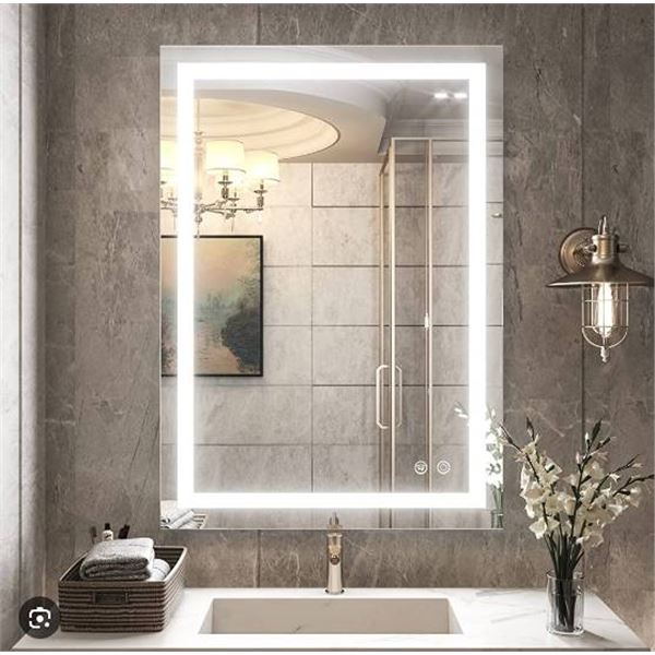 TETOTE Bathroom LED Mirror, Silver