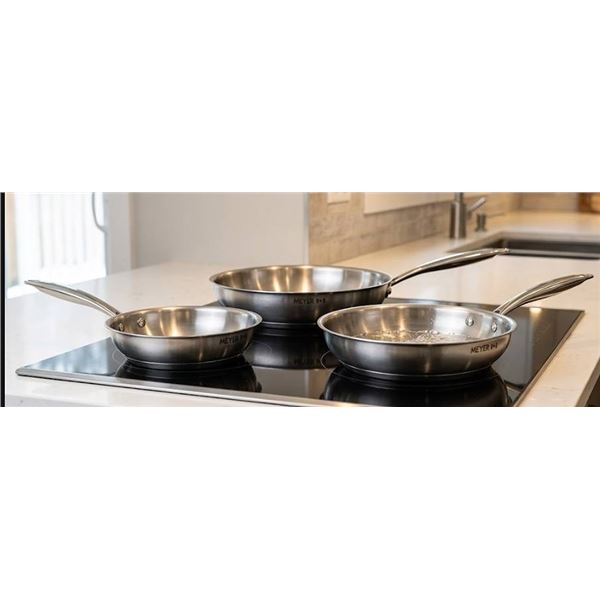 Meyer 3-Piece Stainless Steel Fry Pan Set