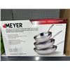 Image 2 : Meyer 3-Piece Stainless Steel Fry Pan Set