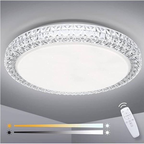 OOWOLF 40W LED Ceiling Light, 15.4 Inch Dimmable Ceiling Light Adjustable Brightness LED Fixture Mod
