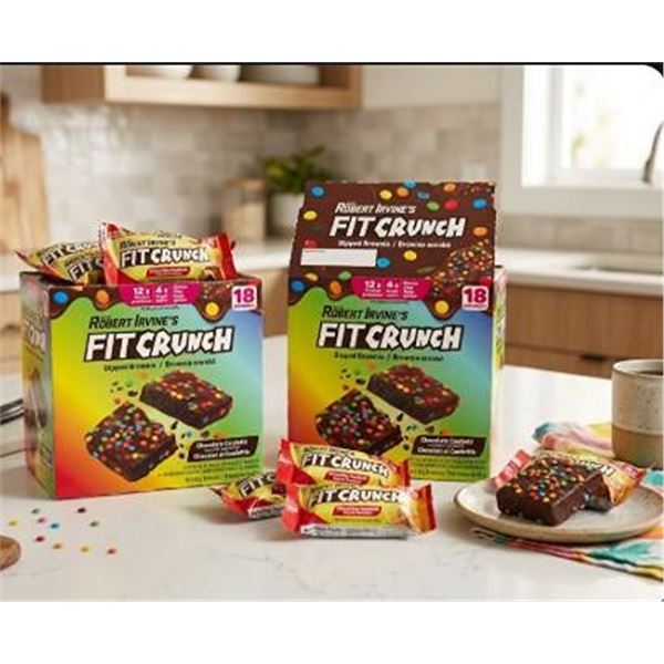 Lot of 2 - Fit Crunch Brownies and Protein Bars 18 x 40g
