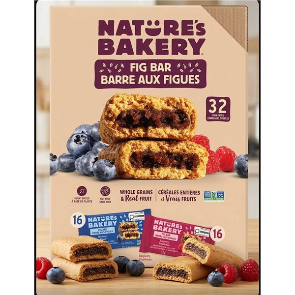 Lot of 2 - Nature's Bakery Fig Bar  1.81 kg 32 Bars Each