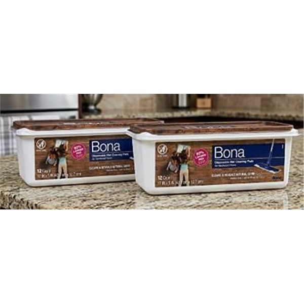 Bona Wet Cleaning Pads, 2 Packs, 12 Count