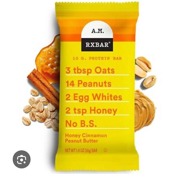 Lot of 2 Boxes -RXBAR Energy Bar Honey Cinnamon Peanut Butter 12 Per Box