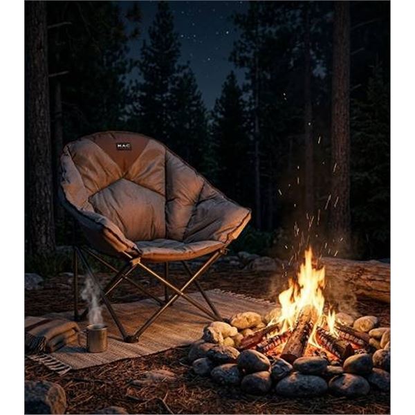 MAC Brown Folding Moon Chair