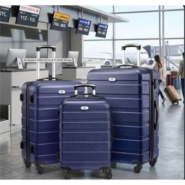 Pack & Fly 3-Piece Navy Blue Luggage Set