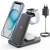 Image 1 : 3-in-1 Wireless Charging Station, Black