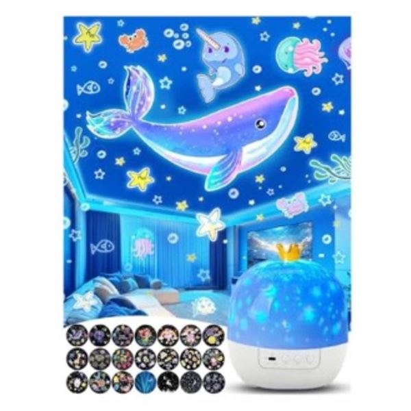 Crown Projector Night Light with 21 sets of films and 360° rotation