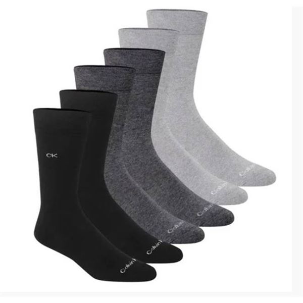 Calvin Klein Zone Cushion Crew Socks, 6 Pairs