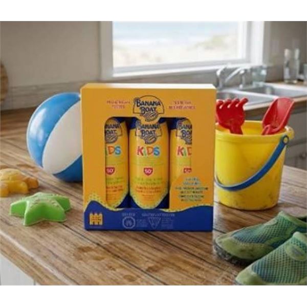 Banana Boat Kids SPF 50 Sunscreen Spray 3pk x 226g