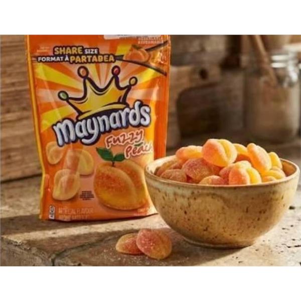 Lot of 12 Maynards Fuzzy Peach Candy 154g Bag