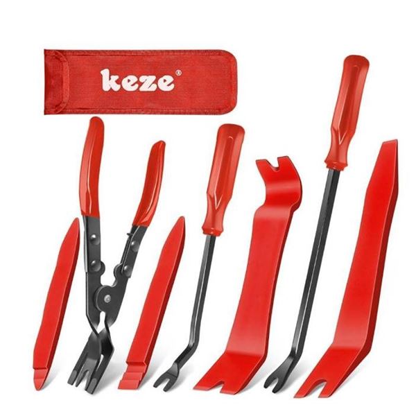 Keze 7 Pcs Auto Trim Removal Tool Kit for Car Panel Dashboard Door Clips and Upholstery with Plastic