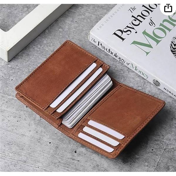 Foxhackle Leather Credit Card Holder Wallet Hunter Tan