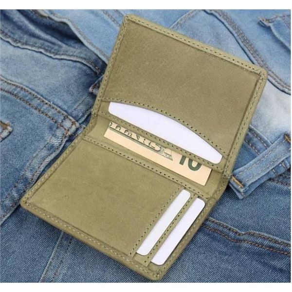 Foxhackle Parrot Green Credit Card Wallet Parrot Green