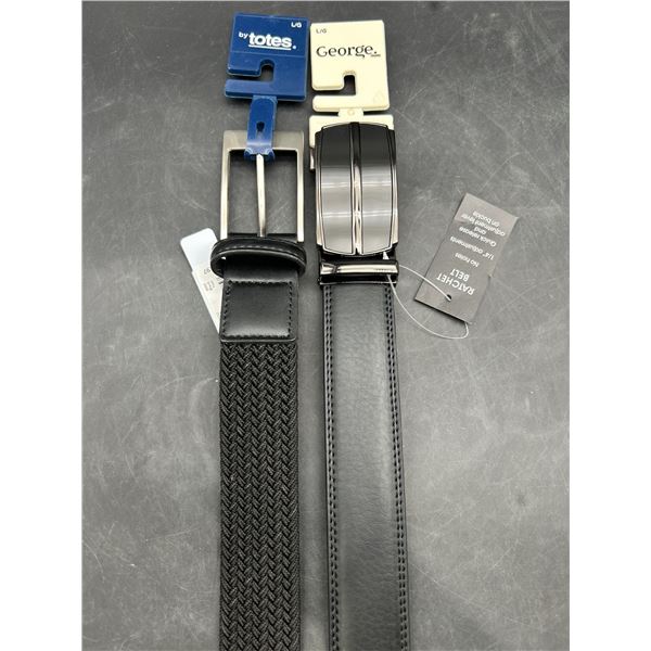 2 Men's Belts by Totes and George