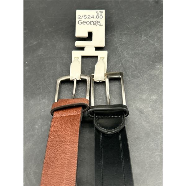 George Men's XL Belts Set of 2