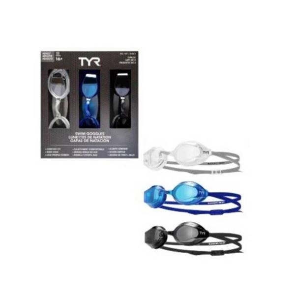 TYR Adult Swim Goggles 3-Pack
