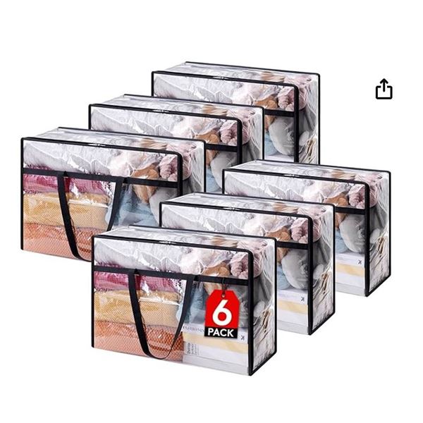 Lifewit 6 Pack Clear  Storage Bags