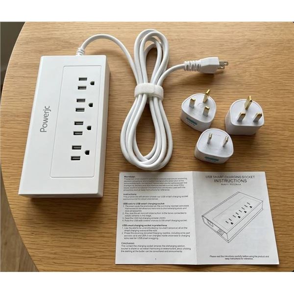 Powerjc Tower Power Strip Surge White