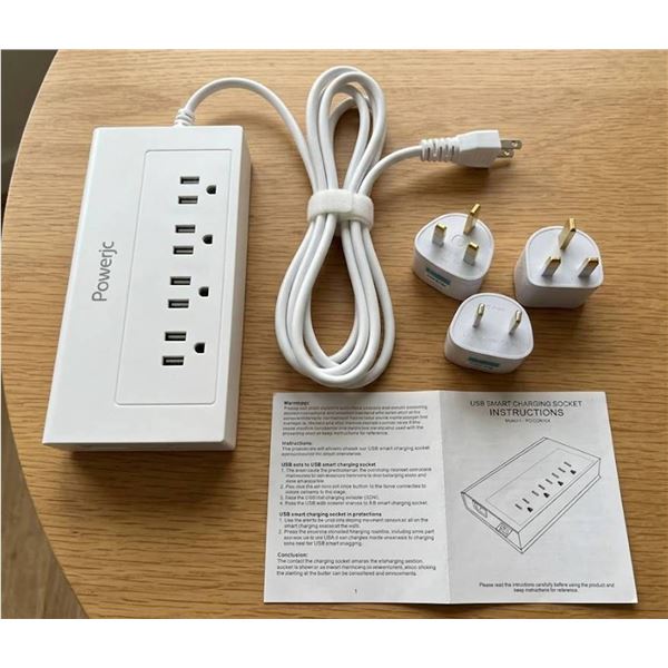 Powerjc Tower Power Strip Surge White