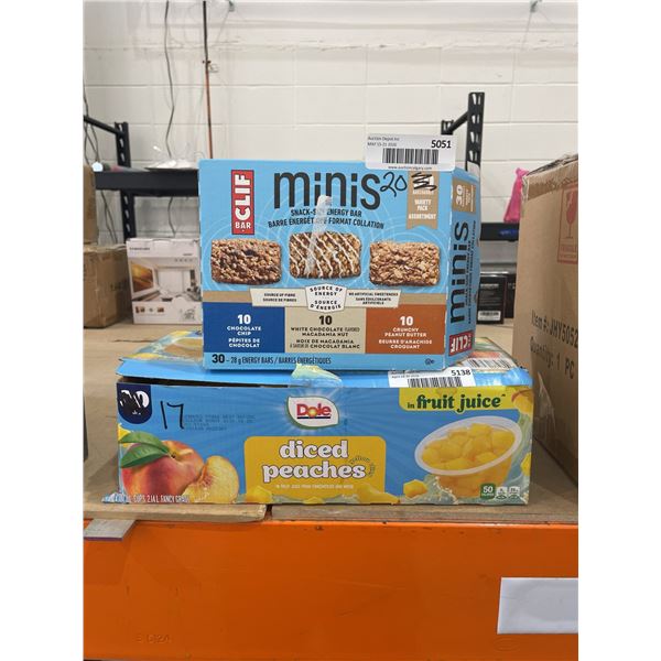 Clif Bar Minis and Dole Diced Peaches Set