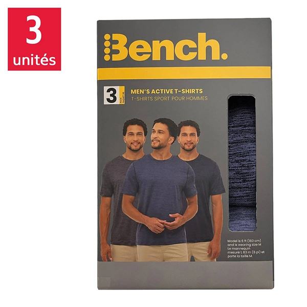 Bench Men's XL Active T-Shirts, Pack of 3