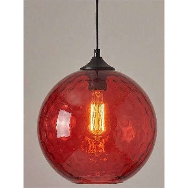 Red Glass Pendant Ceiling Light Fixture