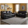 Image 1 : Black Leather Power Reclining Sofa Set
