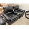 Image 6 : Black Leather Power Reclining Sofa Set