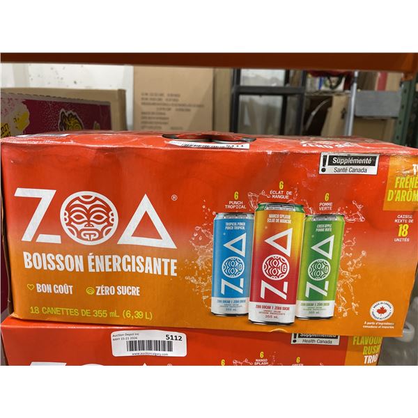 ZOA Energy Drink 18-Pack Assorted 355ml
