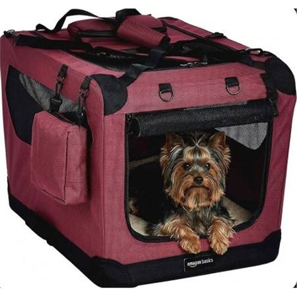 Amazon Basics 36-inch Red Soft Pet Crate
