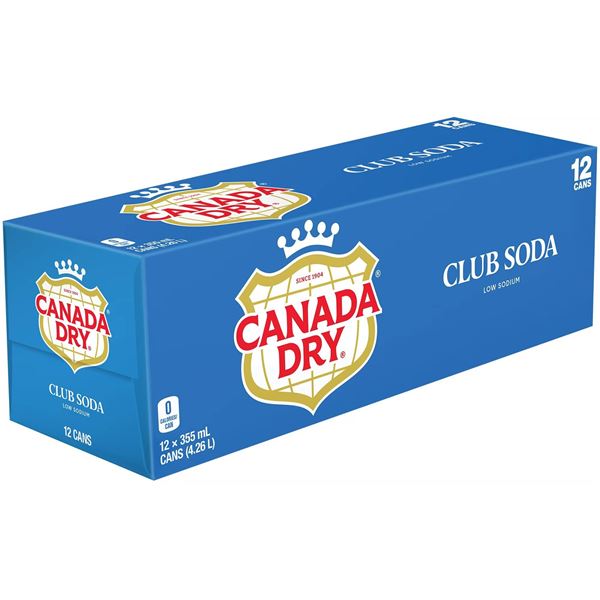 Canada Dry Club Soda 12 x 355ml Cans