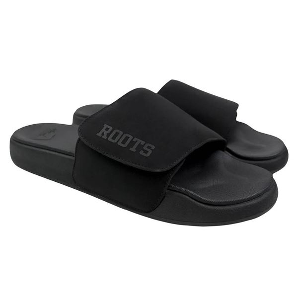 Roots Black Slide Sandals Size 8