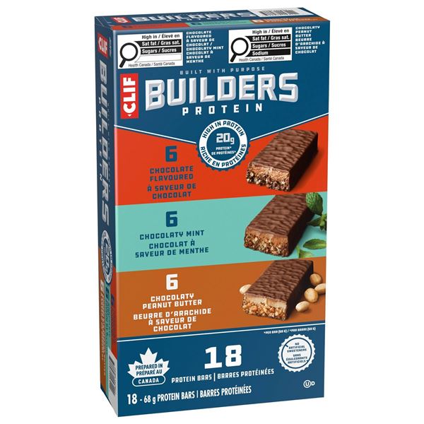 Clif Builders Protein Bars Assorted 18-Pack