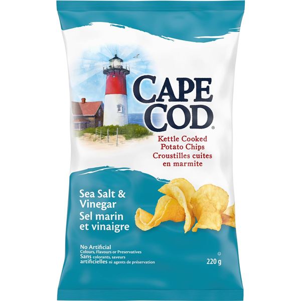 Cape Cod Sea Salt & Vinegar Chips 220g x12