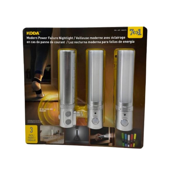 Koda Modern Power Failure Nightlight 3-Pack