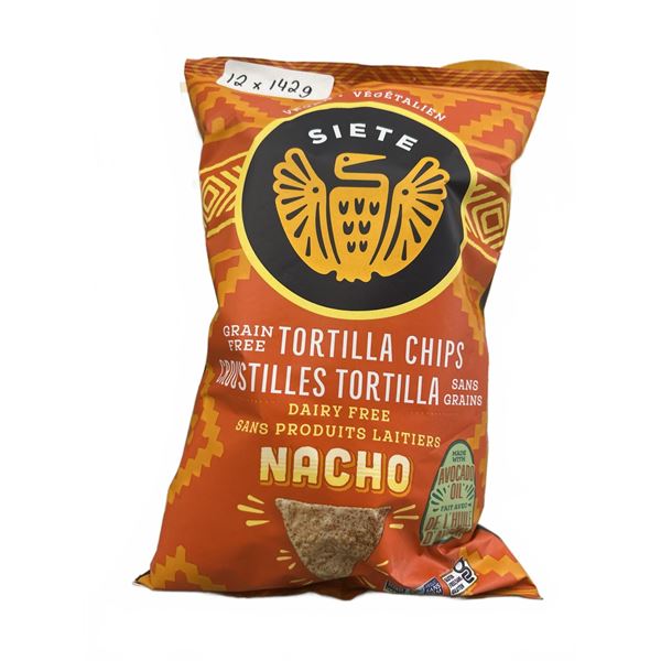 Siete Nacho Tortilla Chips, 142g (12 bags)