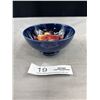 Image 2 : Vintage Moorcroft Pottery Bowl Vibrant Floral Pattern Blue Cobalt 4.5" Diameter, 2" Tall