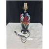 Image 2 : Very Nice Vintage Moorcroft Pottery Table Lamp Anemone Design 15" Tall