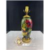 Image 1 : Beautiful Walter Moorcroft Table Lamp in the Hibiscus Pattern on Green/Blue Background 16" Tall