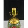 Image 3 : Beautiful Walter Moorcroft Table Lamp in the Hibiscus Pattern on Green/Blue Background 16" Tall