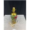 Image 4 : Beautiful Walter Moorcroft Table Lamp in the Hibiscus Pattern on Green/Blue Background 16" Tall