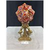 Image 1 : Very Nice Art Deco Lamp with Original Period Colourful Lamp Shade