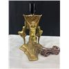 Image 3 : Very Nice Art Deco Lamp with Original Period Colourful Lamp Shade