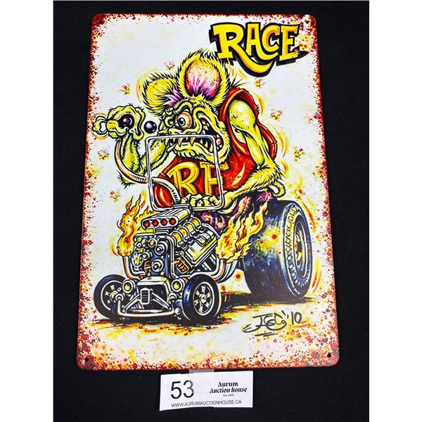 Very Nice 8x12" Rat Fink Vintage Style Reproduction Tin Sign