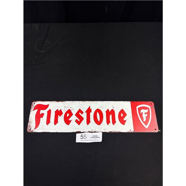 16  Wide Vintage Style Reproduction Firestone Tin Sign