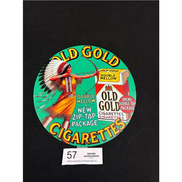 8" Diameter Old Gold Cigarettes Vintage Style Reproduction Tin Sign